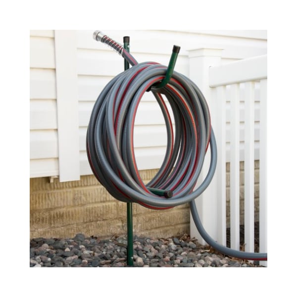 Garden Hose Holder Caddy, Easy Install Outdoor Free Standing Metal Rack For Water Hose In Yard